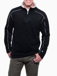 Kuhl Europa Quarter Zip Fleece Black - front view - The Climbing Shop