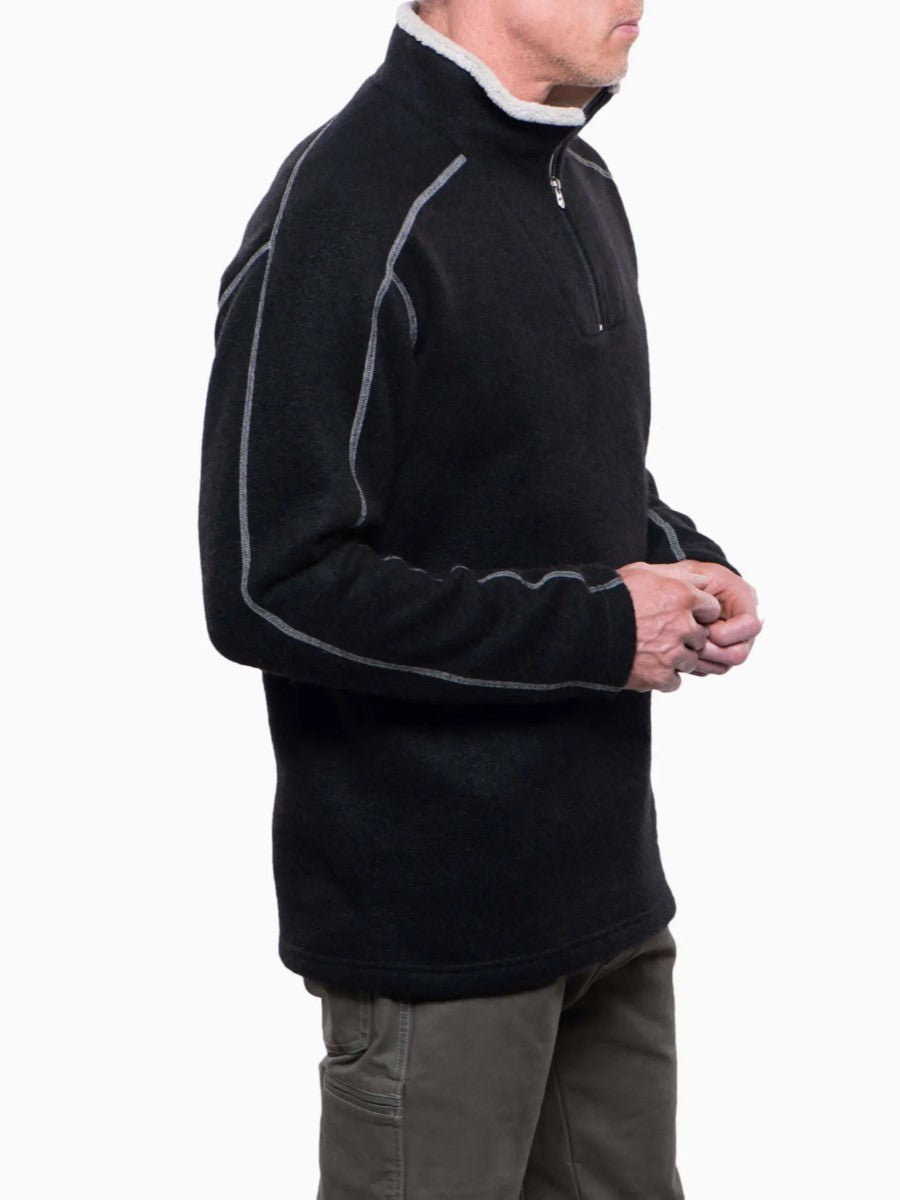 Kuhl Europa Quarter Zip Fleece Black - side view - The Climbing Shop