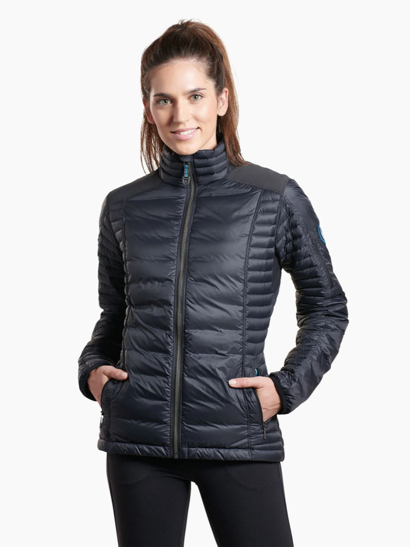 Kuhl Spyfire Womens Down Jacket raven - front view - The Climbing Shop