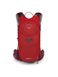 Osprey Siskin 12 litre ultimate red bike pack with 2.5 litre resevoir - front view - The Climbing Shop