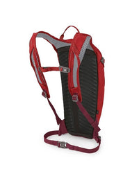 Osprey Siskin 8 litre ultimate red with 2.5 litre resevoir - back panel view - The Climbing Shop