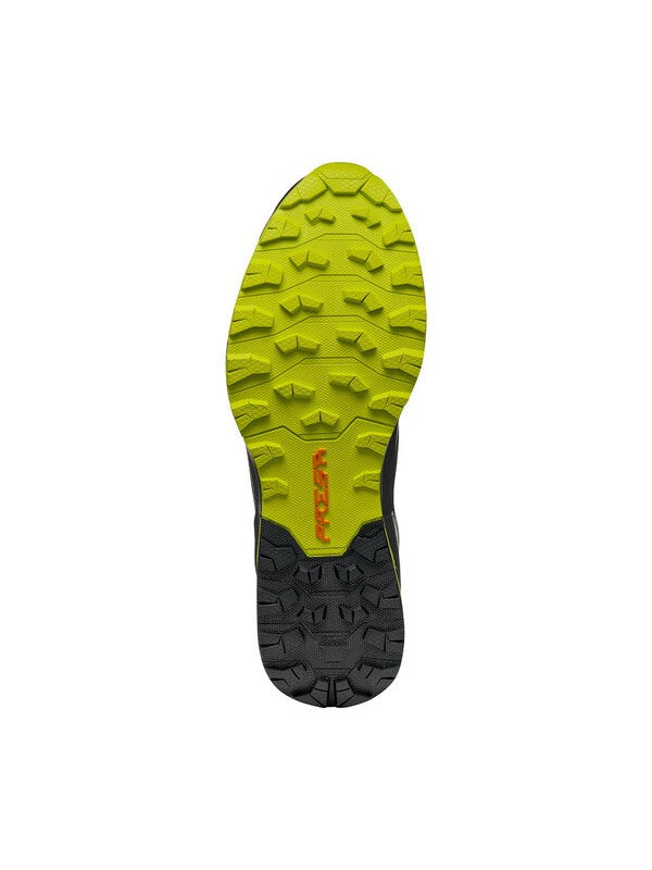 Scarpa Ribelle Run Black Lime trail running shoe - sole view - The Climbing Shop