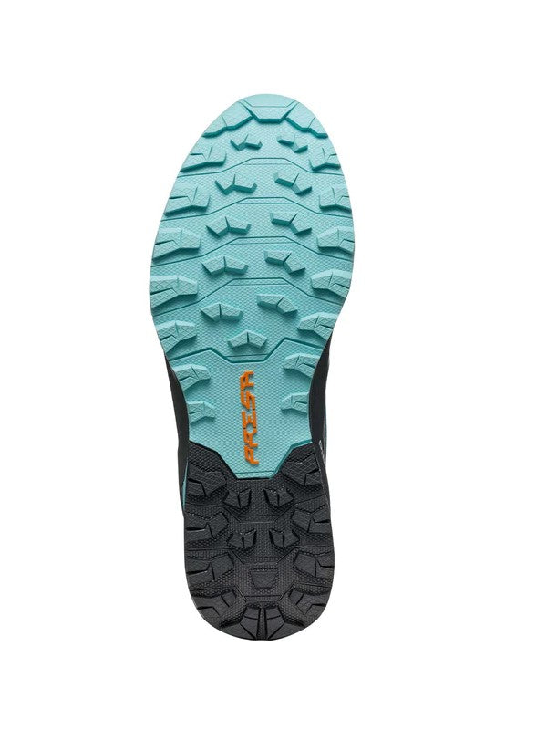 Scarpa Ribelle Run Womens Aqua Black trail running shoe - sole - The Climbing Shop