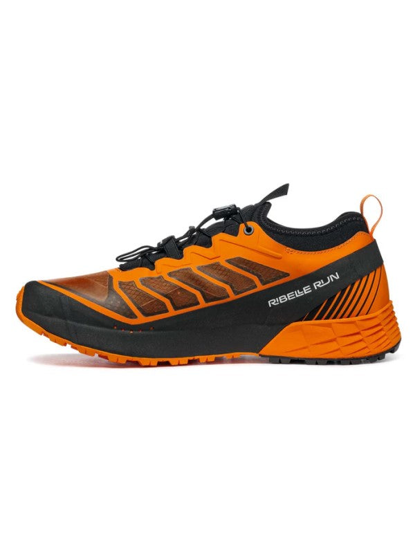 Scarpa Ribelle Run Orange Black trail running shoe - inside view - The Climbing Shop