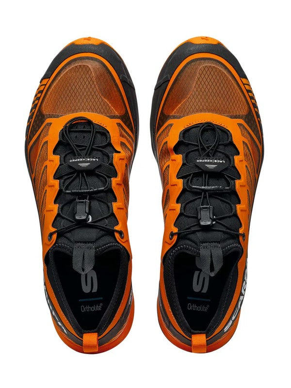 Scarpa Ribelle Run Orange Black trail running shoe - top view - The Climbing Shop