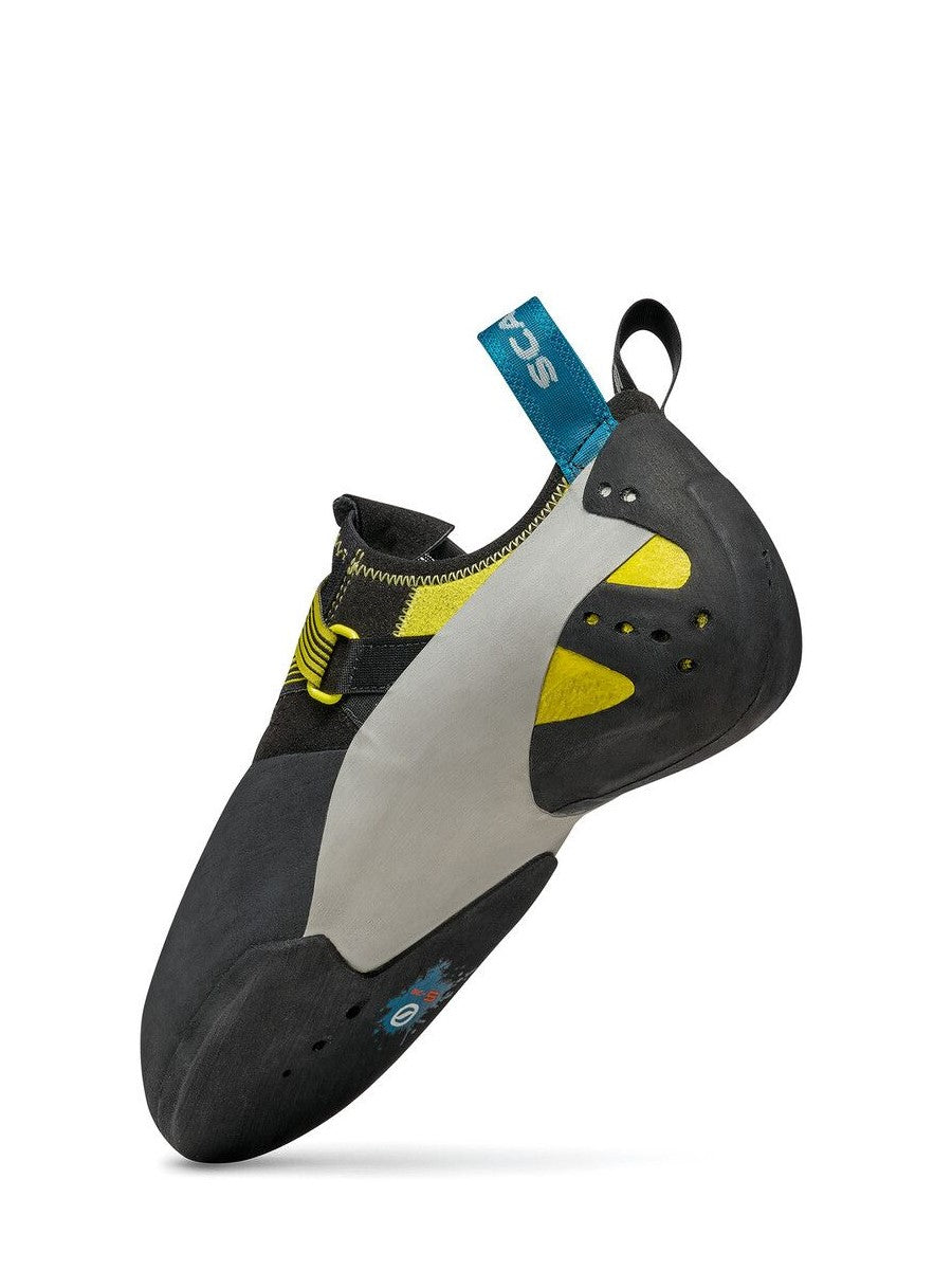 Scarpa Veloce climbing | bouldering shoe - 45 degree inside heel view - The Climbing Shop